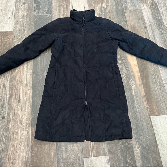 L.L. BEAN Women’s Goose Down Microfiber Suede Rancher Jacket black Coat - Picture 4 of 9